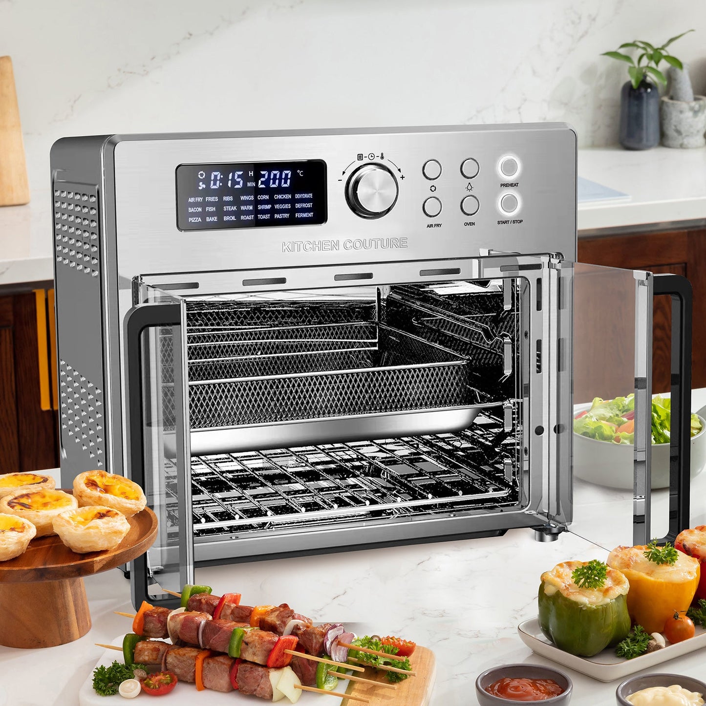 Friggitrice Ad Aria 25 litri Multifunzione Silver - ITALYSUPPLY
