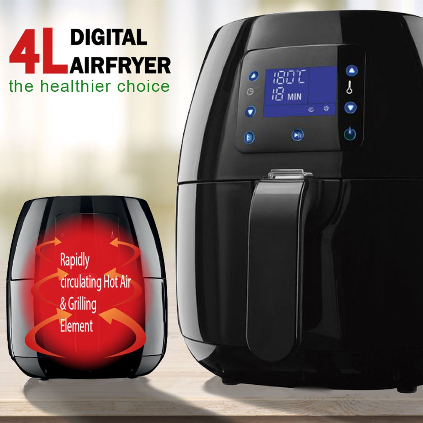 Friggitrice Ad Aria 4litri Digitale RATE 10 - ITALYSUPPLY