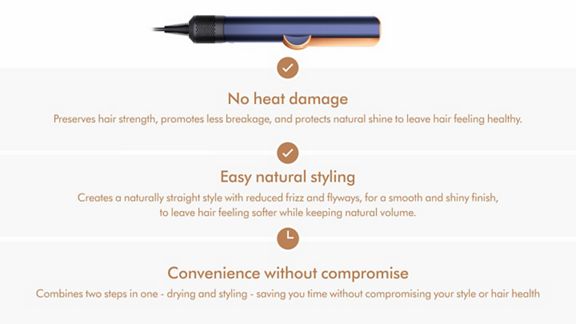 Dyson Airstrait Straightener Prussian Blue Rich Copper - ITALYSUPPLY